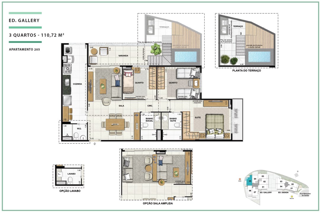 Terraces Ed. Gallery 03 quartos | 110,72m² | Open Gallery & Design – Laranjeiras - Rio de Janeiro - Rio de Janeiro Terraces Ed. Gallery 03 quartos | 110,72m² | Open Gallery & Design – Apartamento em Laranjeiras - Rio de Janeiro - Rio de Janeiro